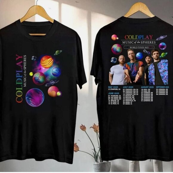 Coldplay Music Of The Spheres Tour 2025 Shirt – Band Concert Unisex Tee 24 - Picture 1 of 6